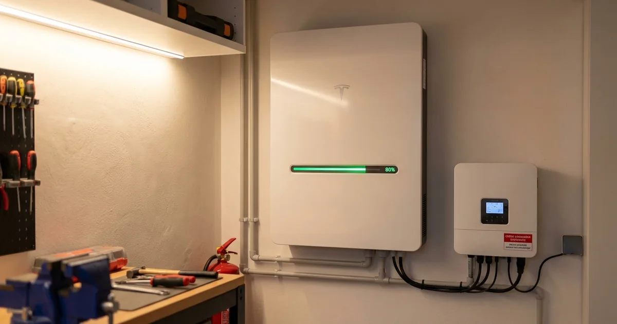 Bateriové úložiště energie v garáži nebo technické místnosti rodinného domu
