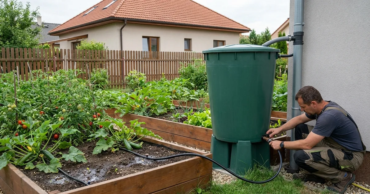 Nádrž na dešťovou vodu nebo záhon zalívaný dešťovkou — využití srážkové vody doma