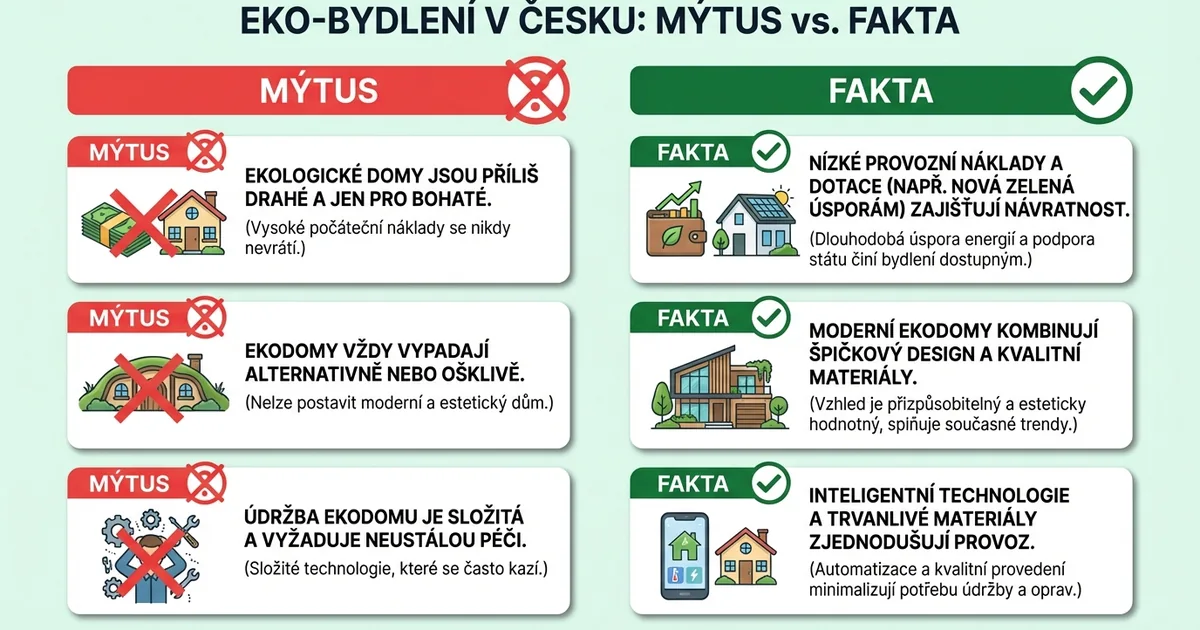 Vizuál Mýtus vs. Fakta — nejčastější omyly a nepravdy o ekologickém bydlení