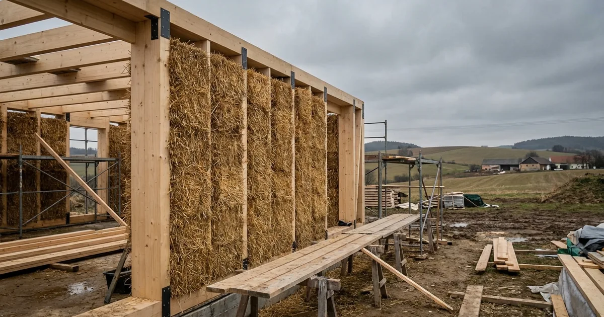 Slaměné balíky jako stavební materiál — izolace a nosná výplň stěn