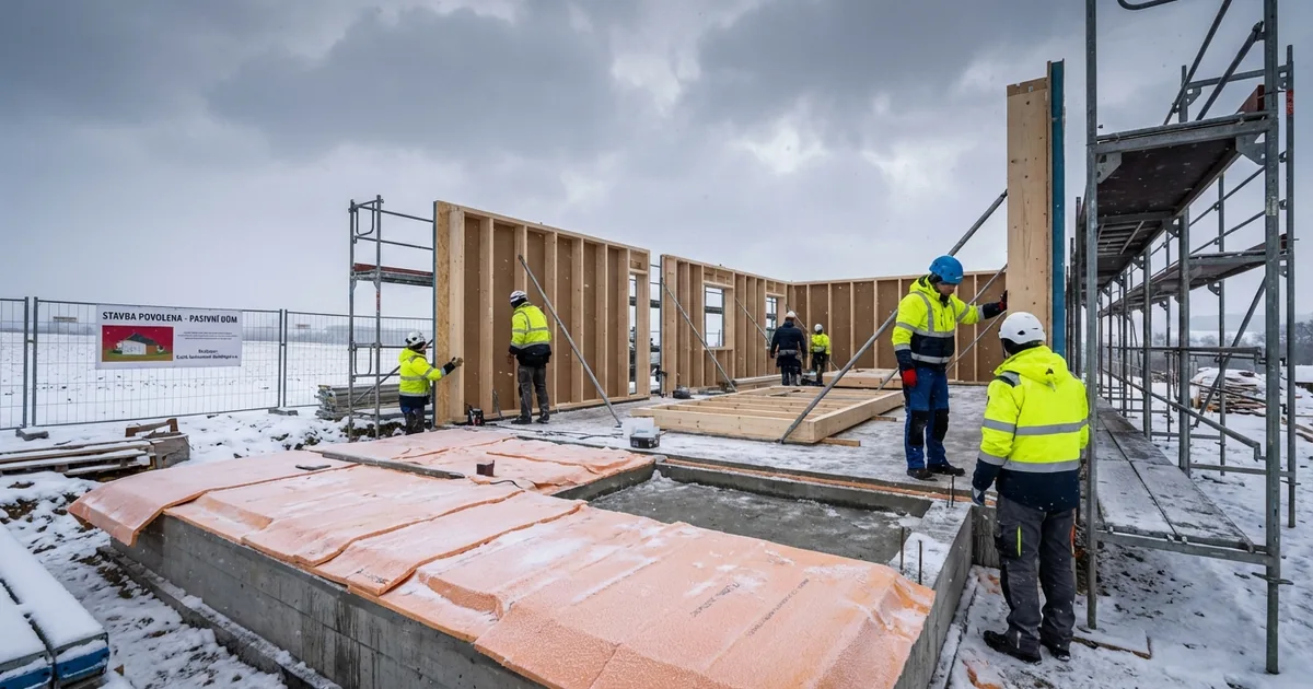 Stavba rodinného domu v zimních podmínkách — ochrana betonu a práce ve mrazu